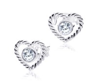 Heart Shaped with CZ Stone Stud Earring STS-2925